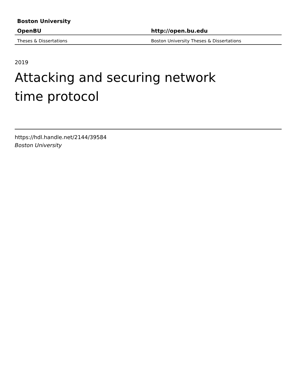 Attacking and Securing Network Time Protocol