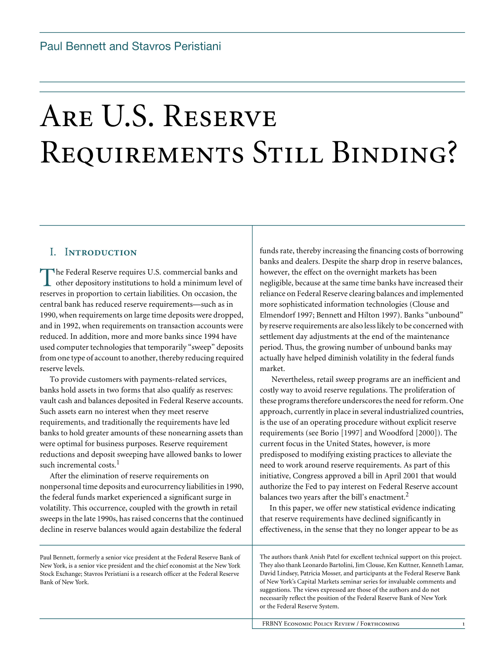 Are U.S. Reserve Requirements Still Binding?