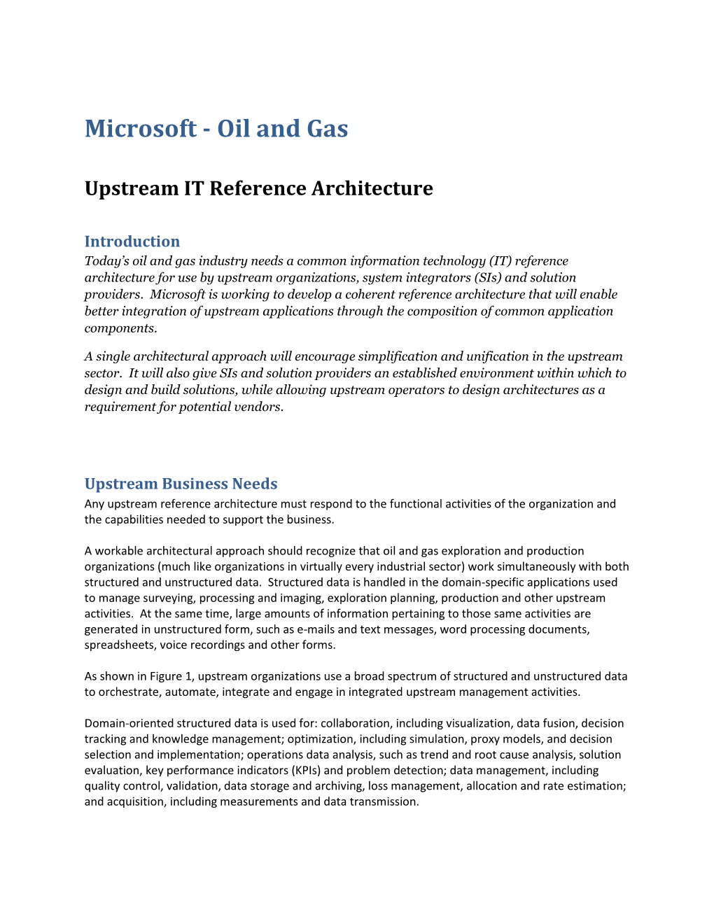 Microsoft - Oil and Gas