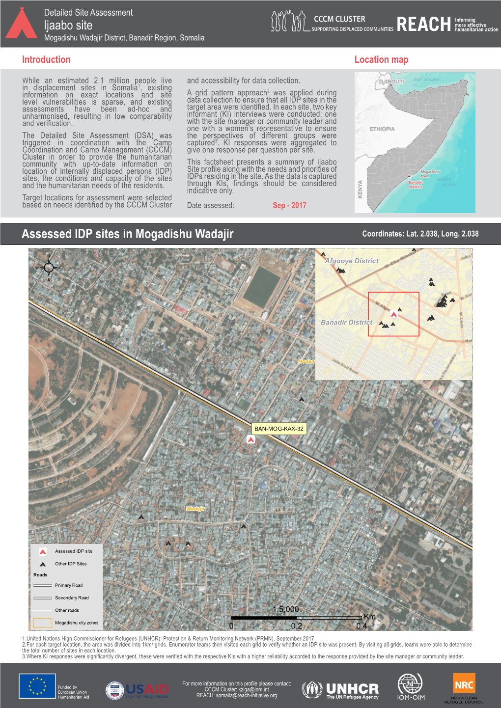 Ijaabo Site Assessed IDP Sites in Mogadishu Wadajir