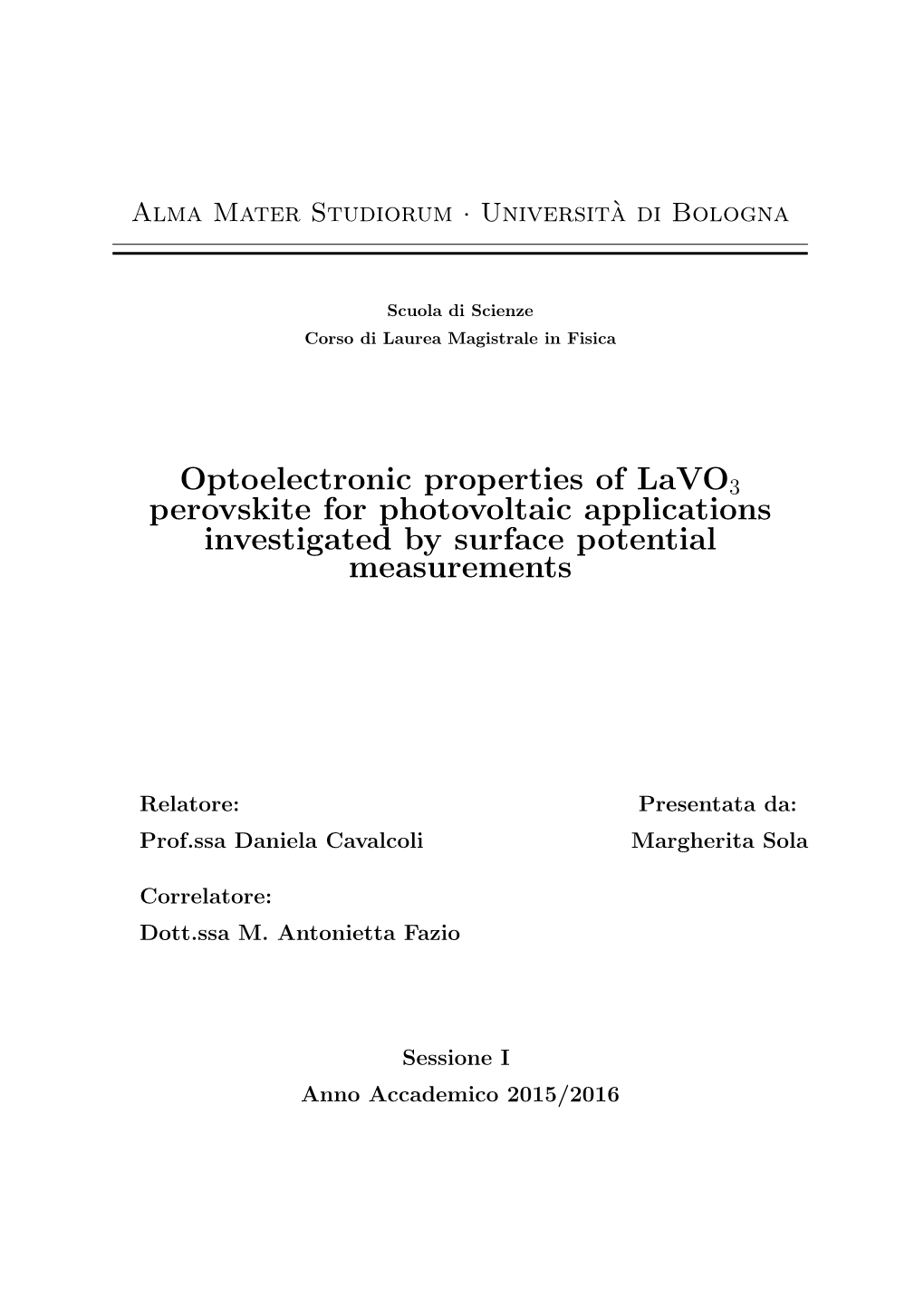 Optoelectronic Properties of Lavo3 Perovskite for Photovoltaic Applications Investigated by Surface Potential Measurements