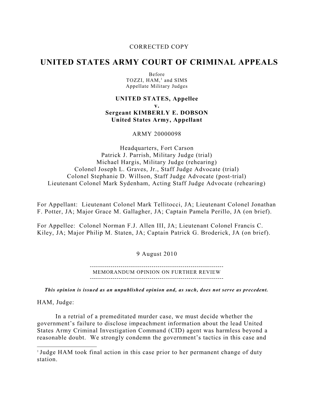 United States Army Court of Criminal Appeals s2