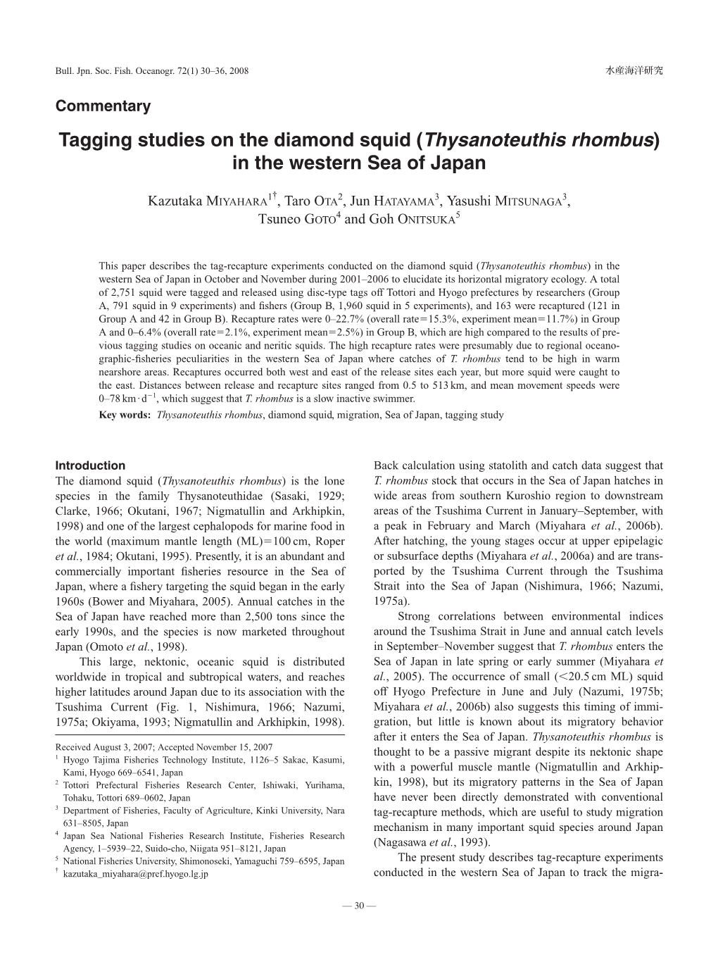 Thysanoteuthis Rhombus) in the Western Sea of Japan