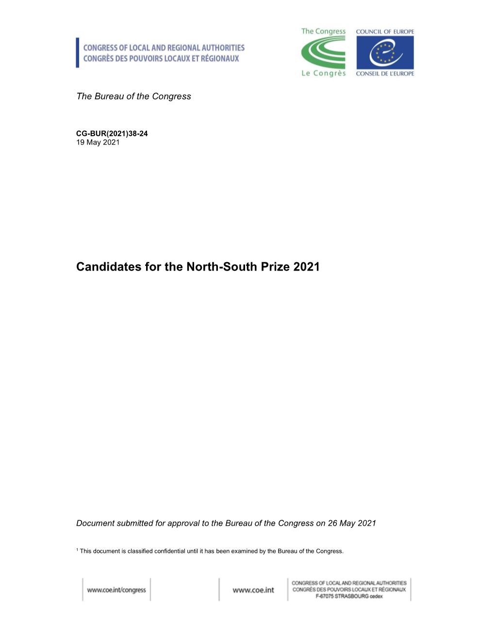 Candidates for the North-South Prize 2021