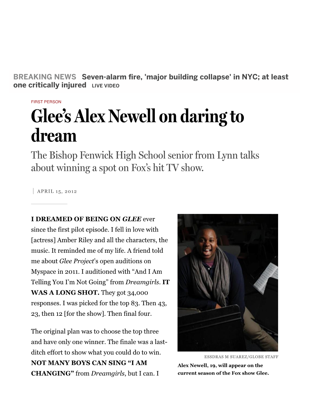 Glee's Alex Newell on Daring to Dream