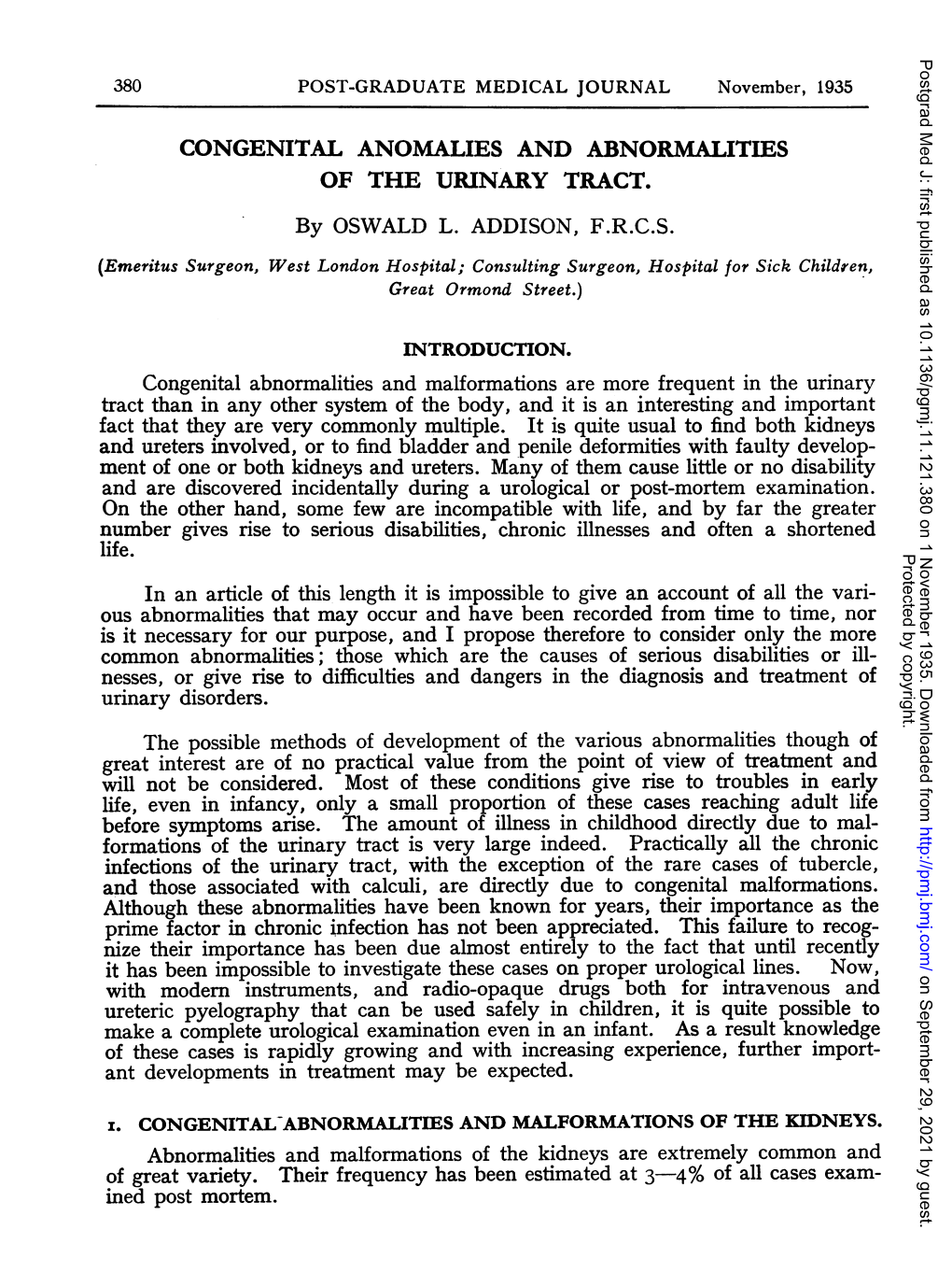 Congenital Anomalies and Abnormalities of the Urinary Tract