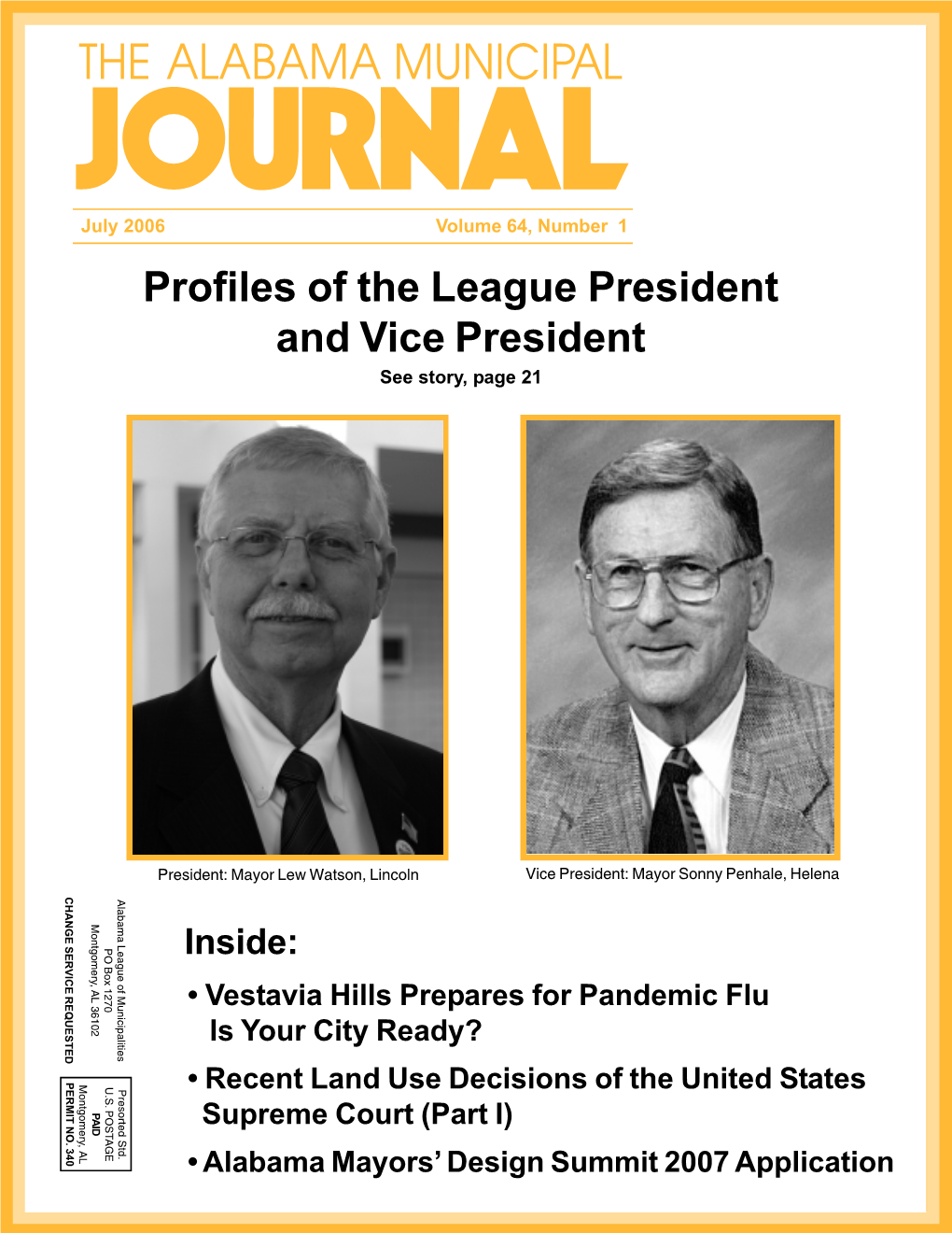 Profiles of the League President and Vice President See Story, Page 21