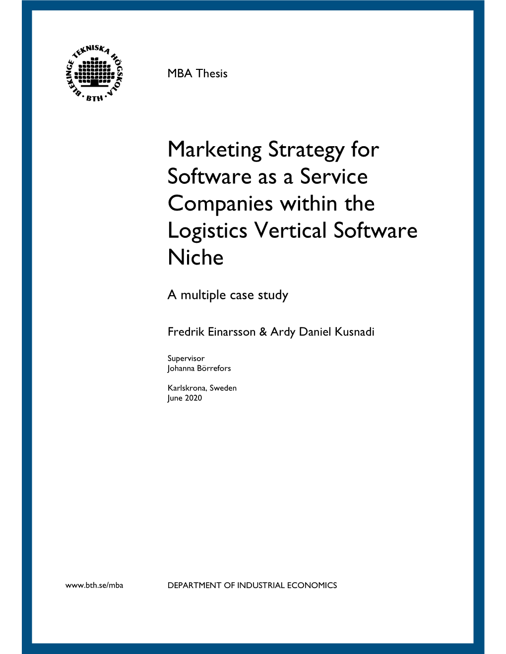 Marketing Strategy for Software As a Service Companies Within