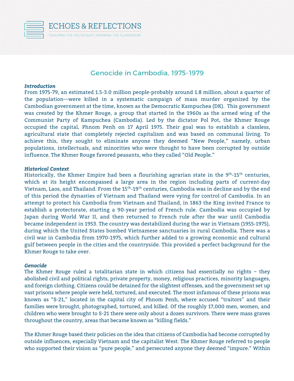 Genocide in Cambodia, 1975-1979