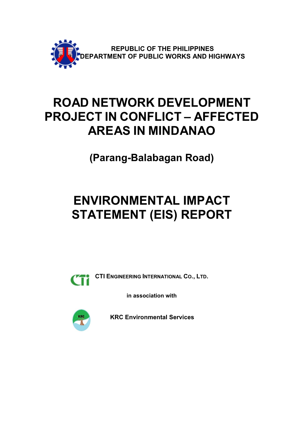 Road Network Development Project in Conflict – Affected Areas in Mindanao