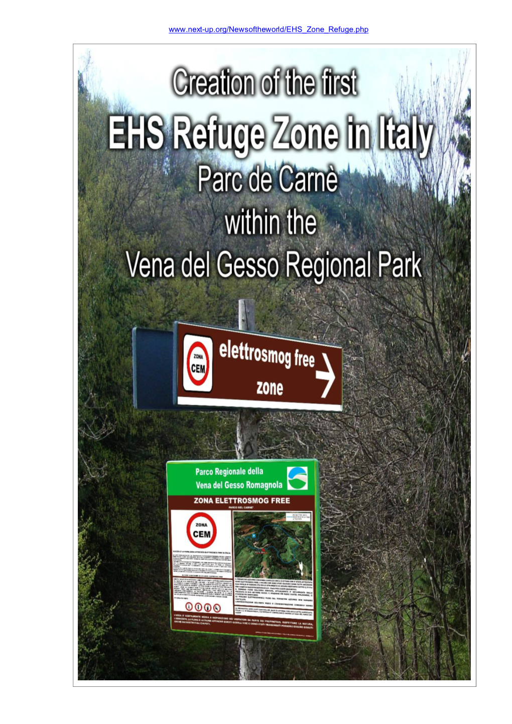 Creation of the First EHS Refuge Zone in Italy