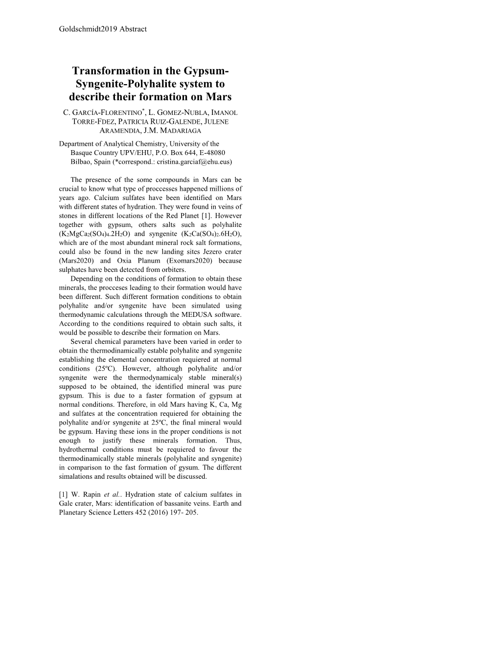 Transformation in the Gypsum- Syngenite-Polyhalite System to Describe Their Formation on Mars