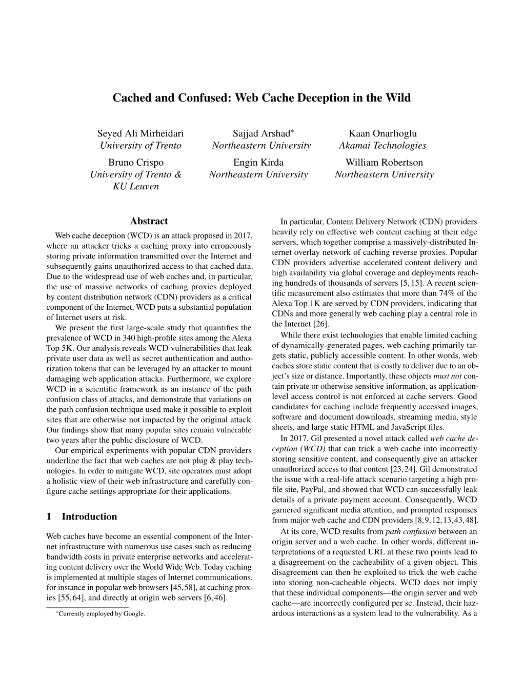 Cached and Confused: Web Cache Deception in the Wild