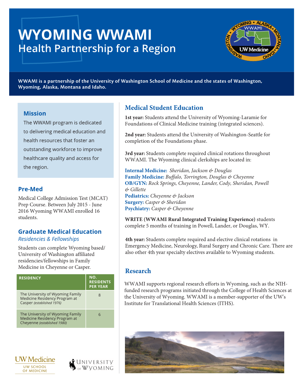 WYOMING WWAMI Health Partnership for a Region