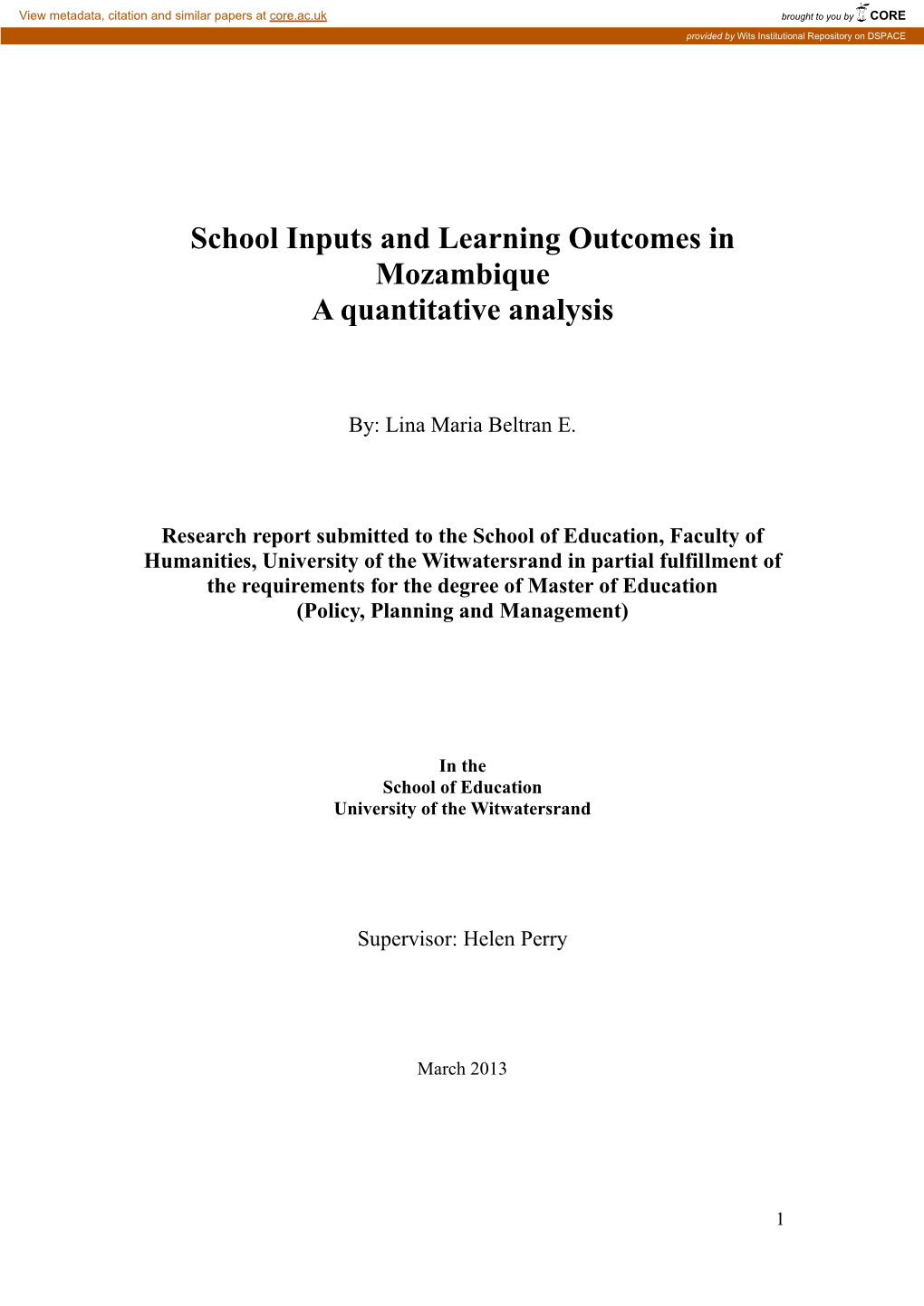 Research Proposal and Provided Very Useful Comments As Well As Additional Documents That Proved Very Helpful Along the Way