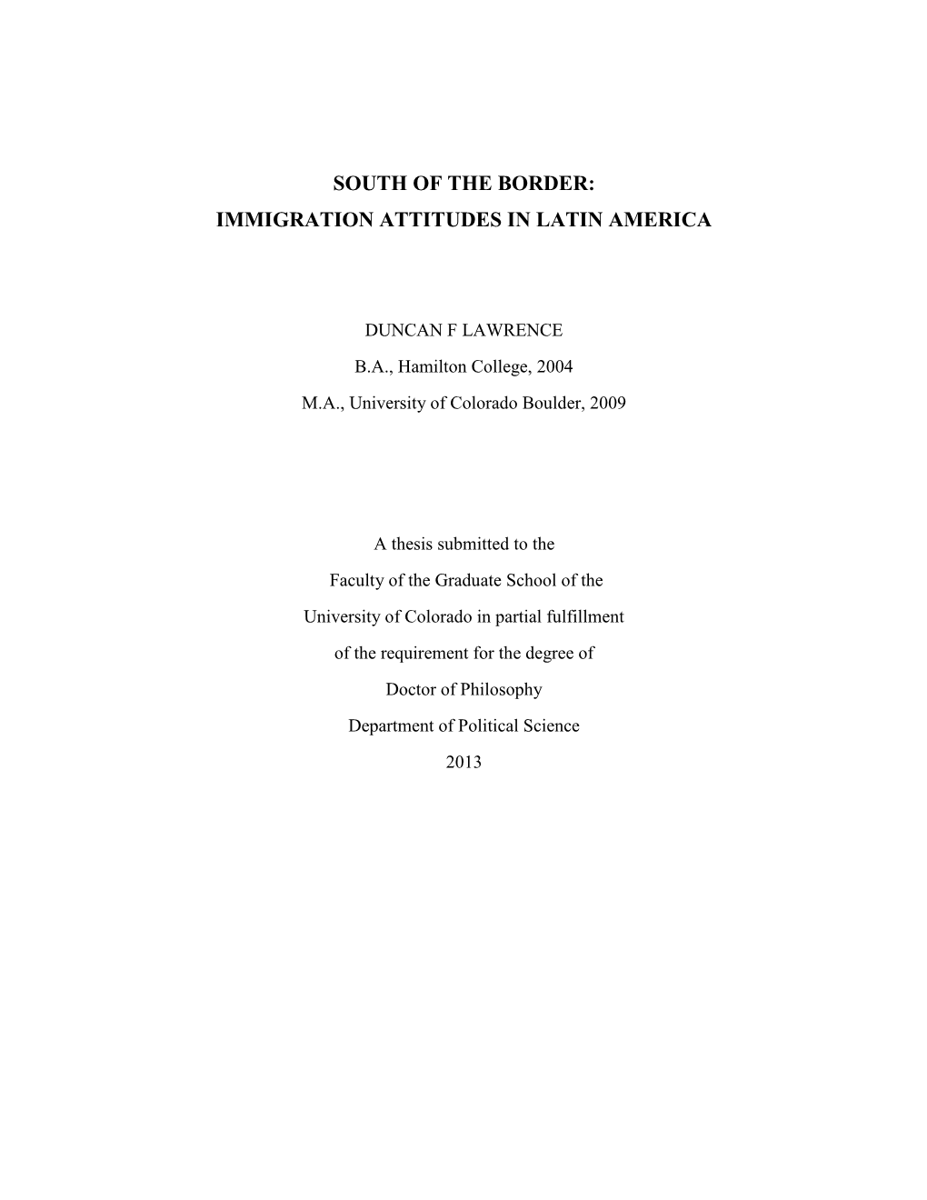 Immigration Attitudes in Latin America