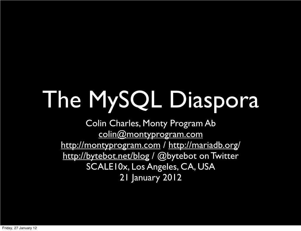 The Mysql Diaspora Scale10x.Pdf