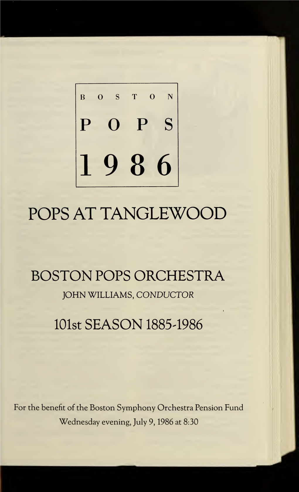 Boston Symphony Orchestra Concert Programs, Summer, 1986