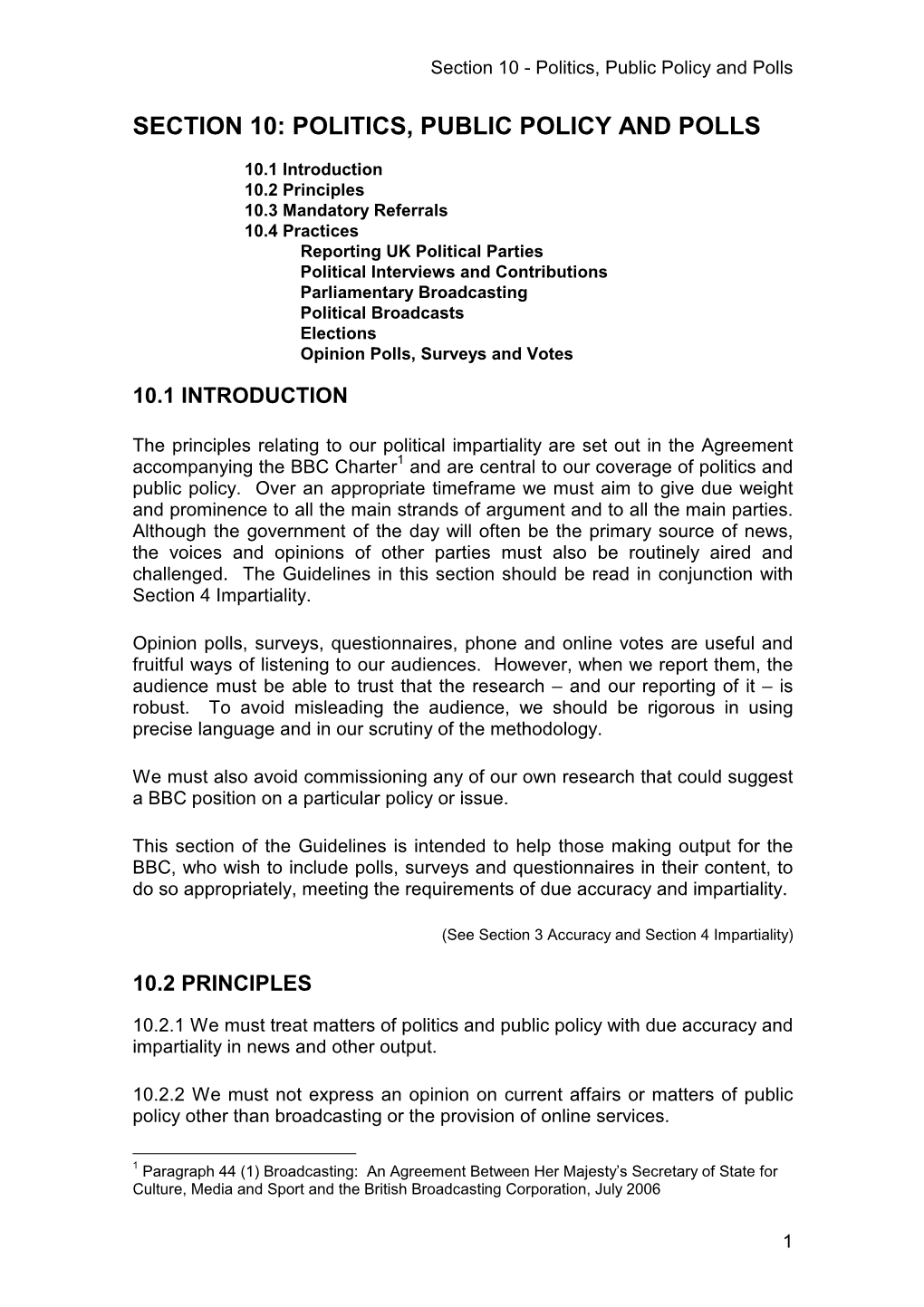 Section 10: Politics, Public Policy and Polls