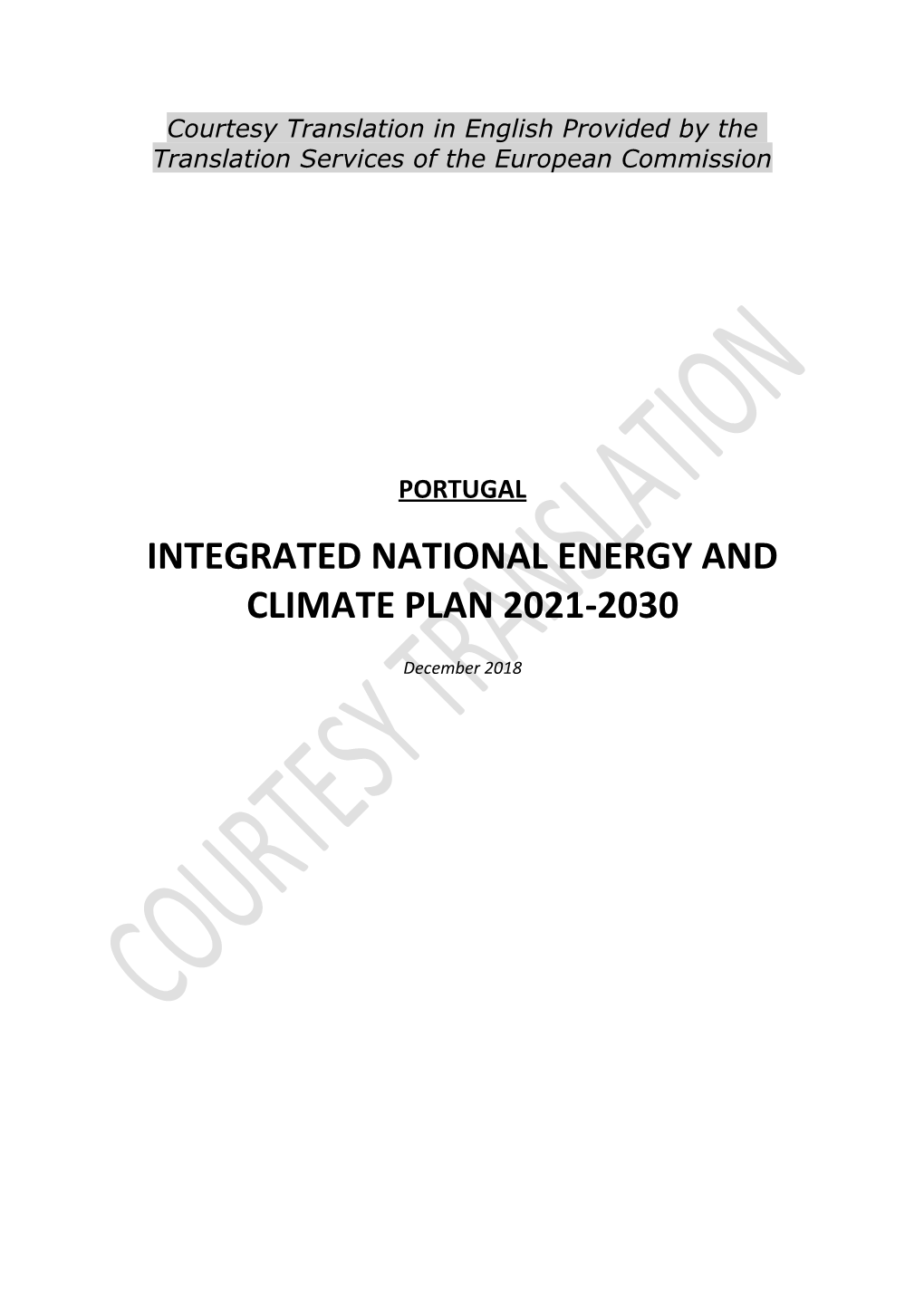 Integrated National Energy and Climate Plan 2021-2030