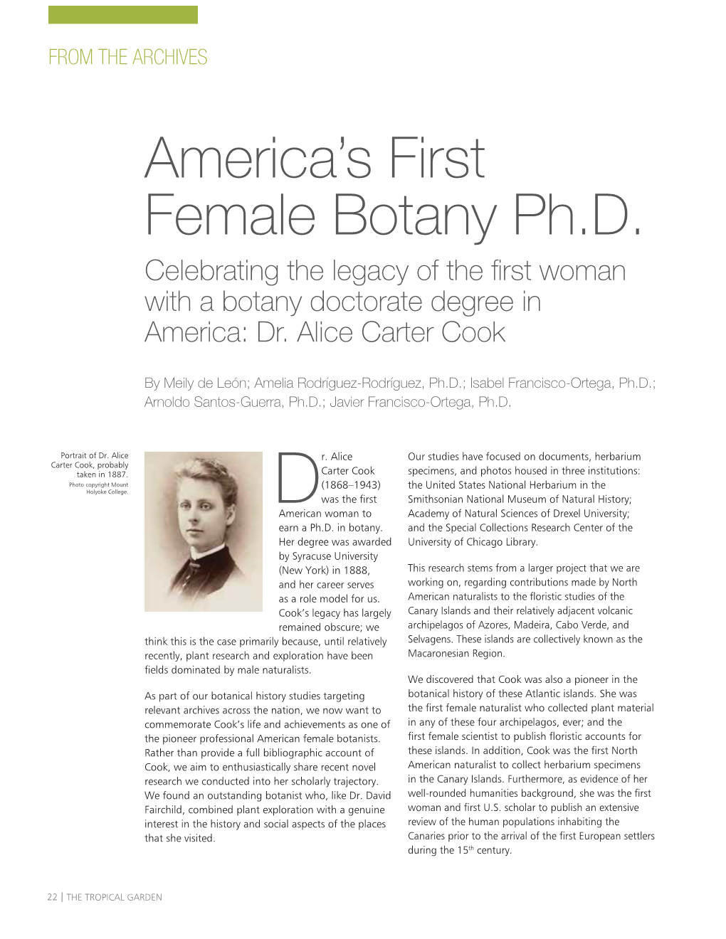 America's First Female Botany Ph.D