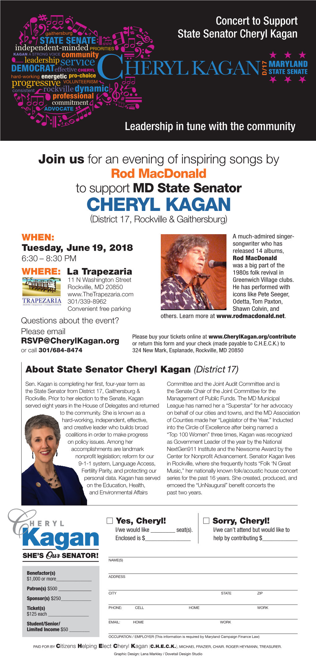 Cheryl Kagan STATE SENATE Independent-Minded PRIORITIES KAGAN a STRONG VOICE Community Leadership MARYLAND Democrateffective CHERYL