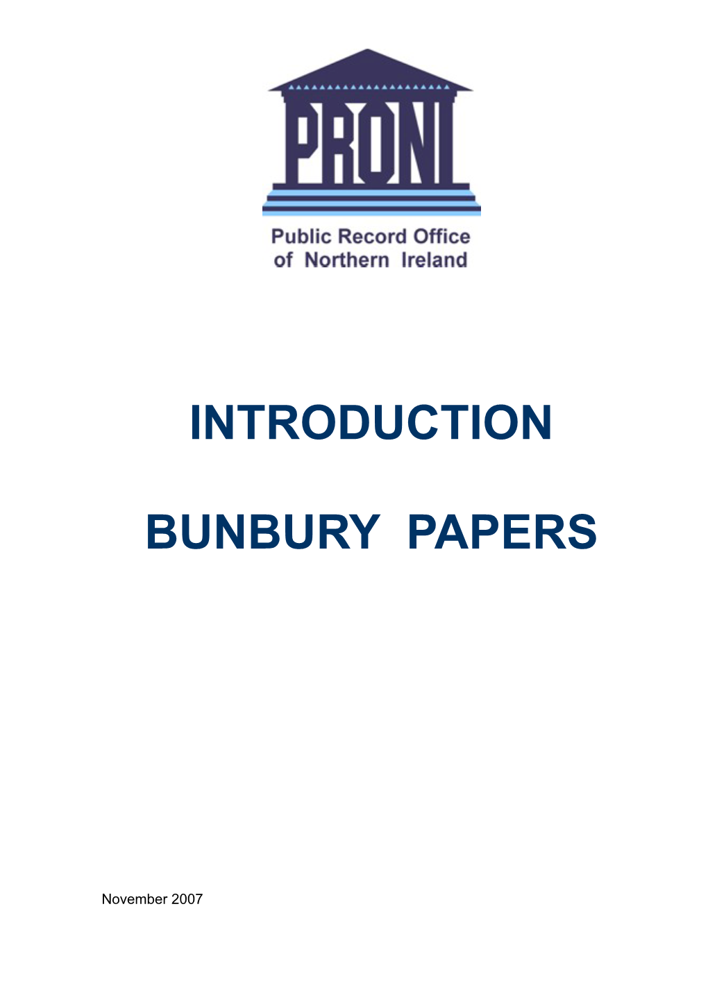 Introduction to the Bunbury Papers