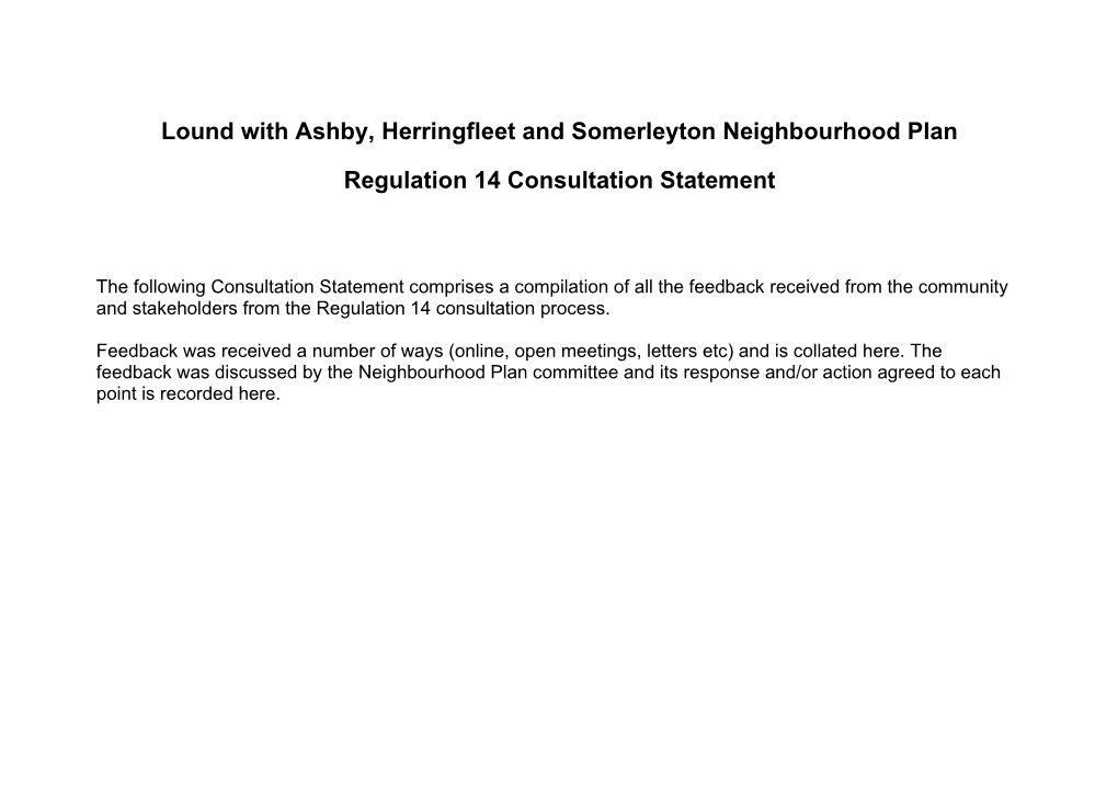 Lound with Ashby, Herringfleet and Somerleyton Neighbourhood Plan