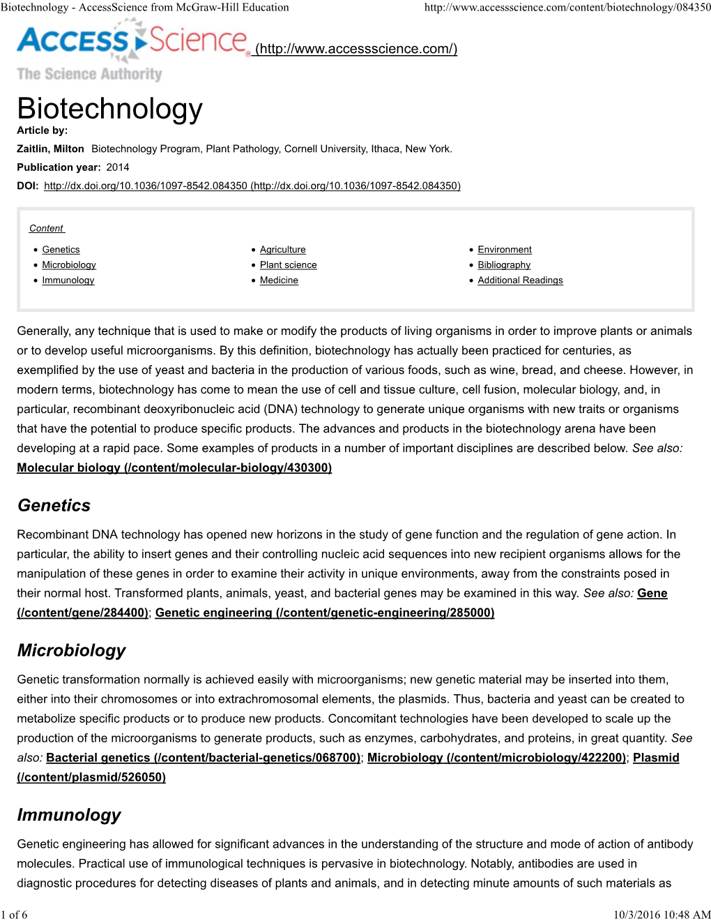 Genetics Microbiology Immunology