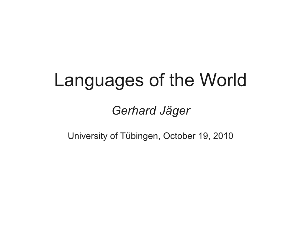 Languages of the World