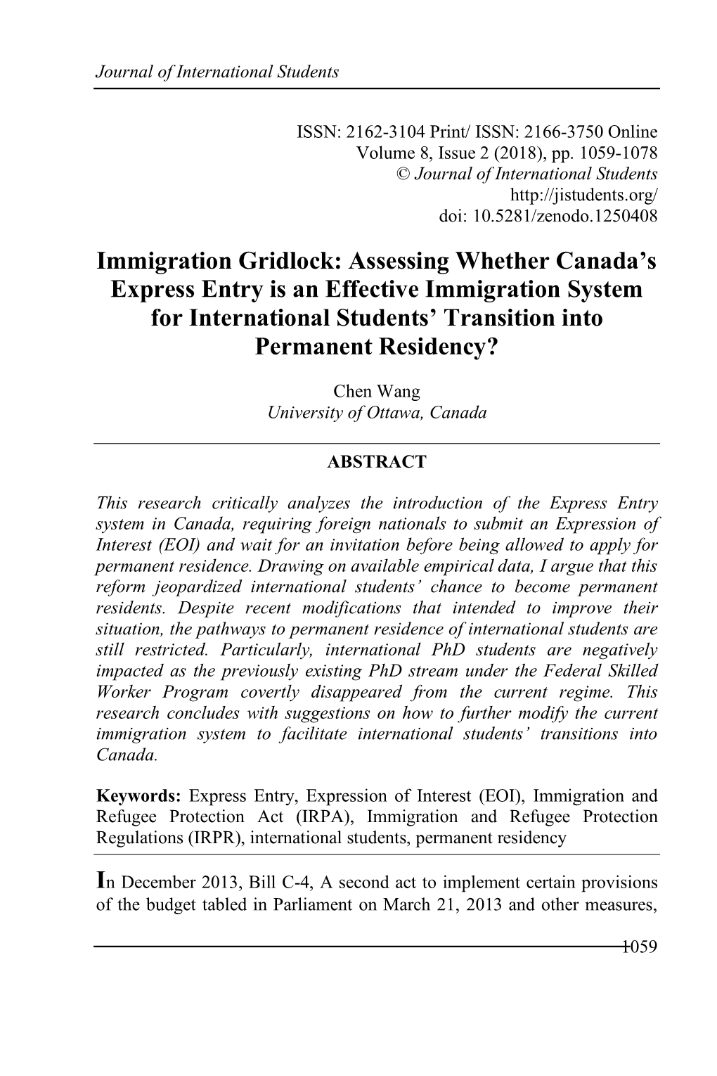 Assessing Whether Canada's Express Entry Is an Effective Immigration