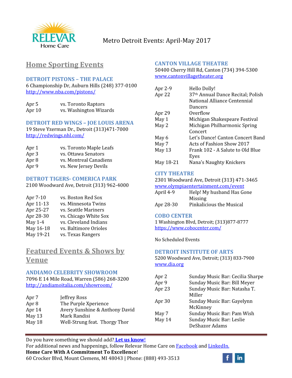 Home Sporting Events Featured Events & Shows by Venue