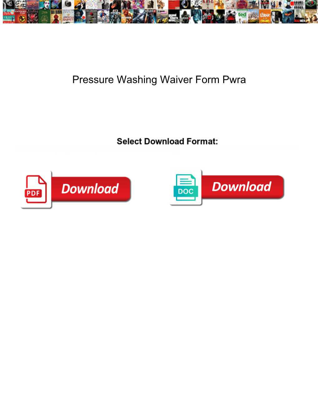 Pressure Washing Waiver Form Pwra