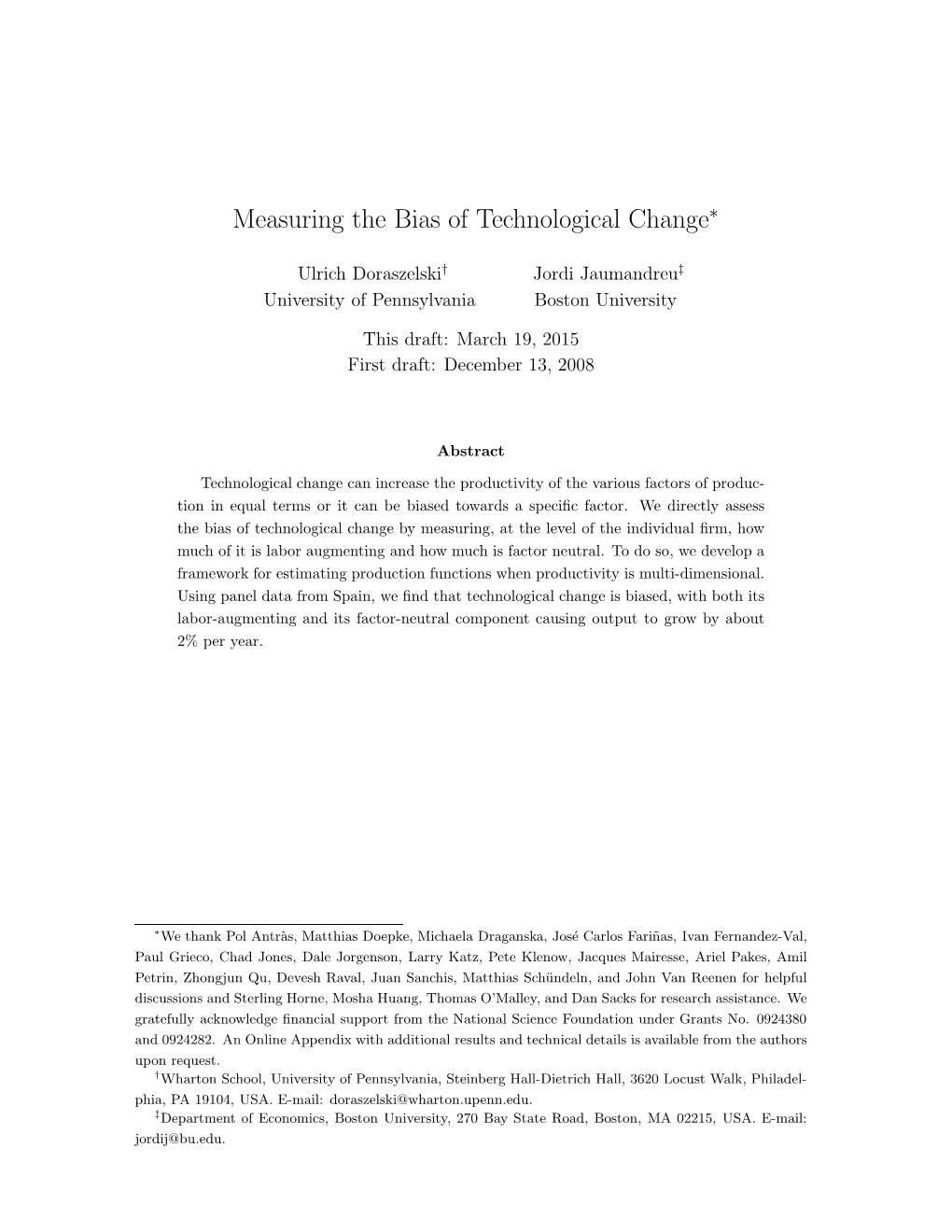 Measuring the Bias of Technological Change∗