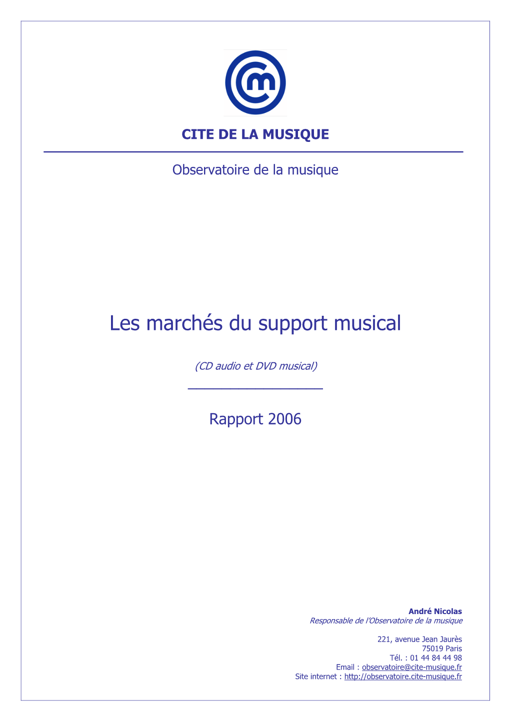 Les Marchés Du Support Musical