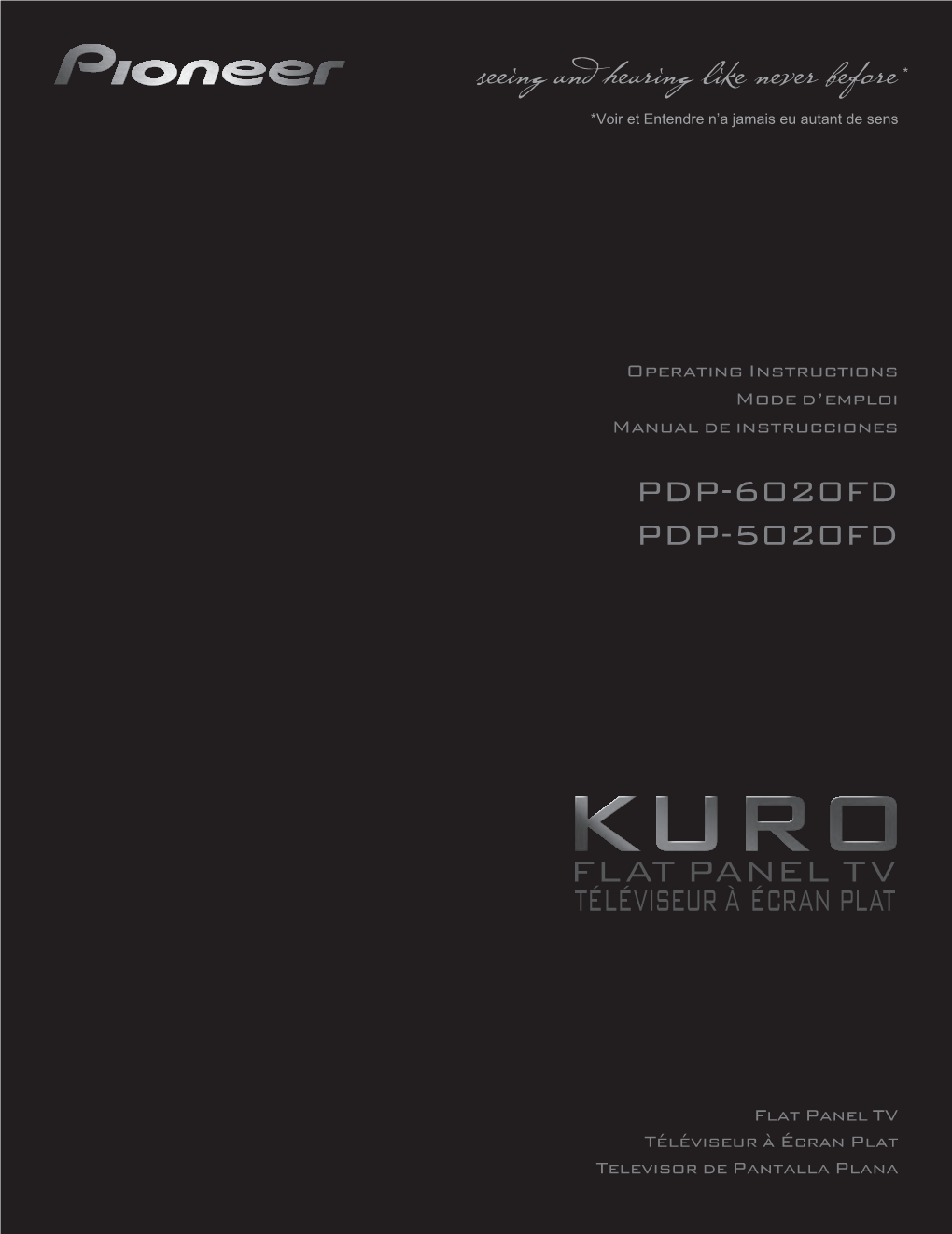 Pioneer Kuro PDP-5020FD Manual