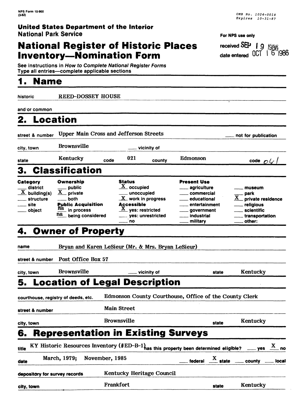 National Register of Historic Places Inventory Nomination