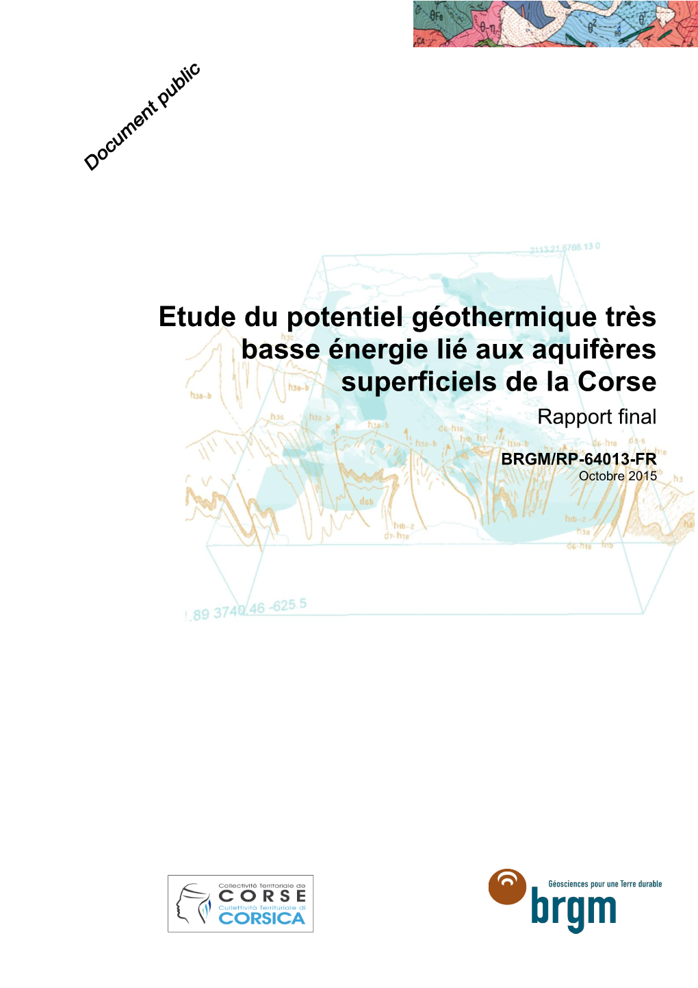 Etude Du Potentiel Géothermique Très Basse Énergie Lié Aux Aquifères Superficiels De La Corse Rapport Final
