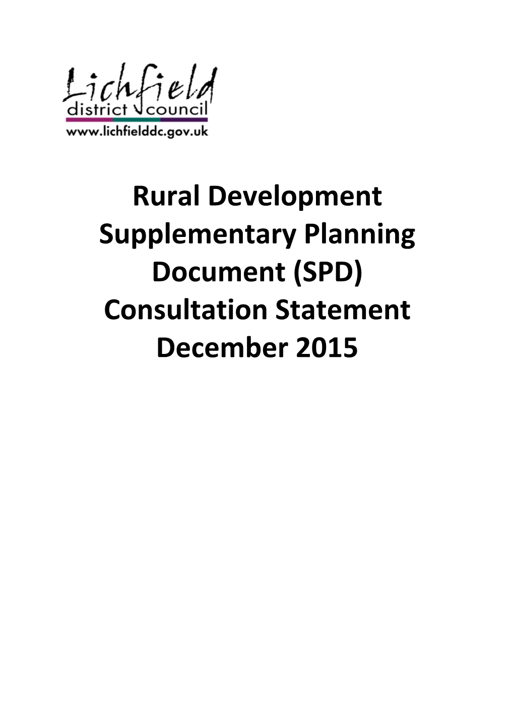 Consultation Statement December 2015