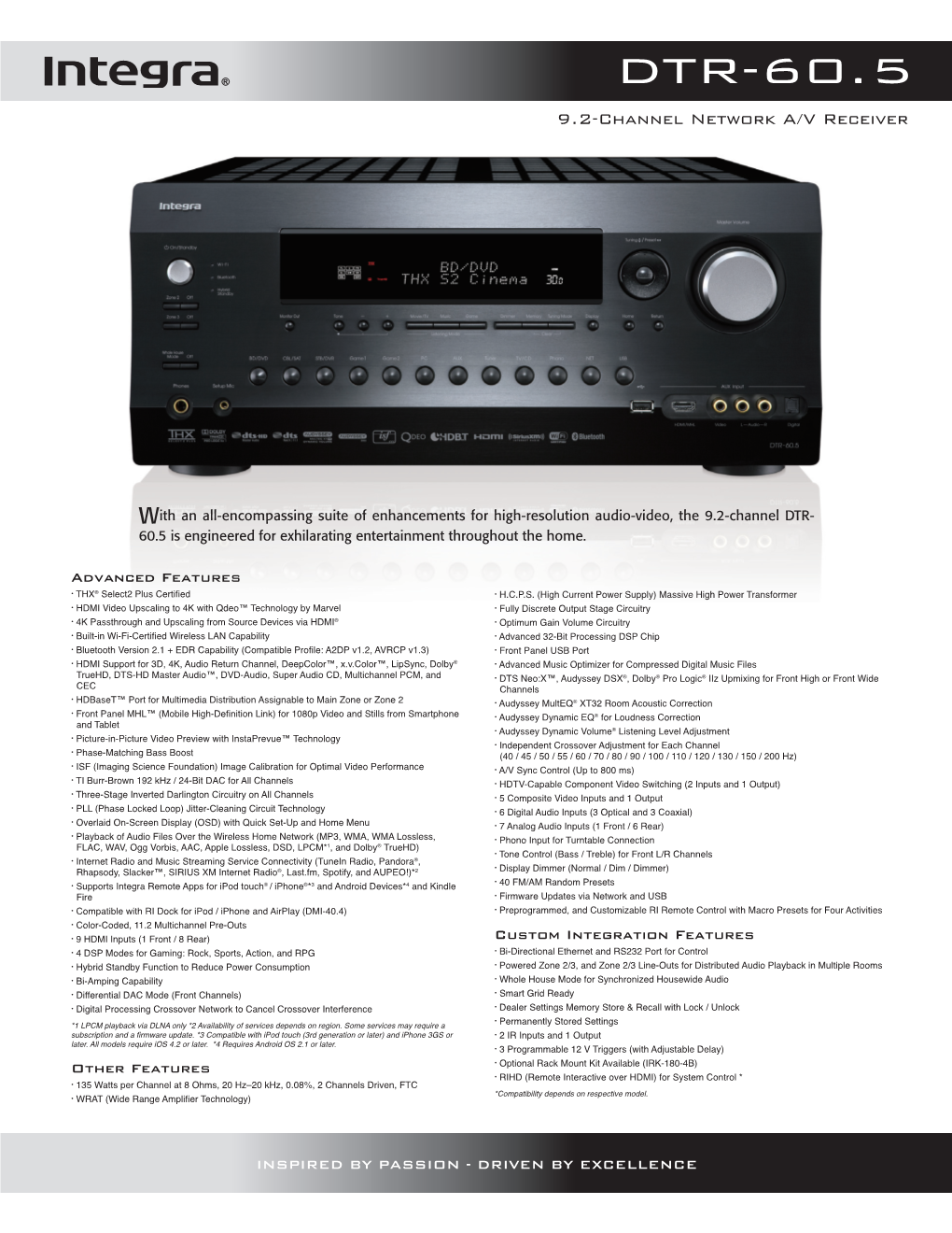 DTR-60.5 9.2-Channel Network A/V Receiver