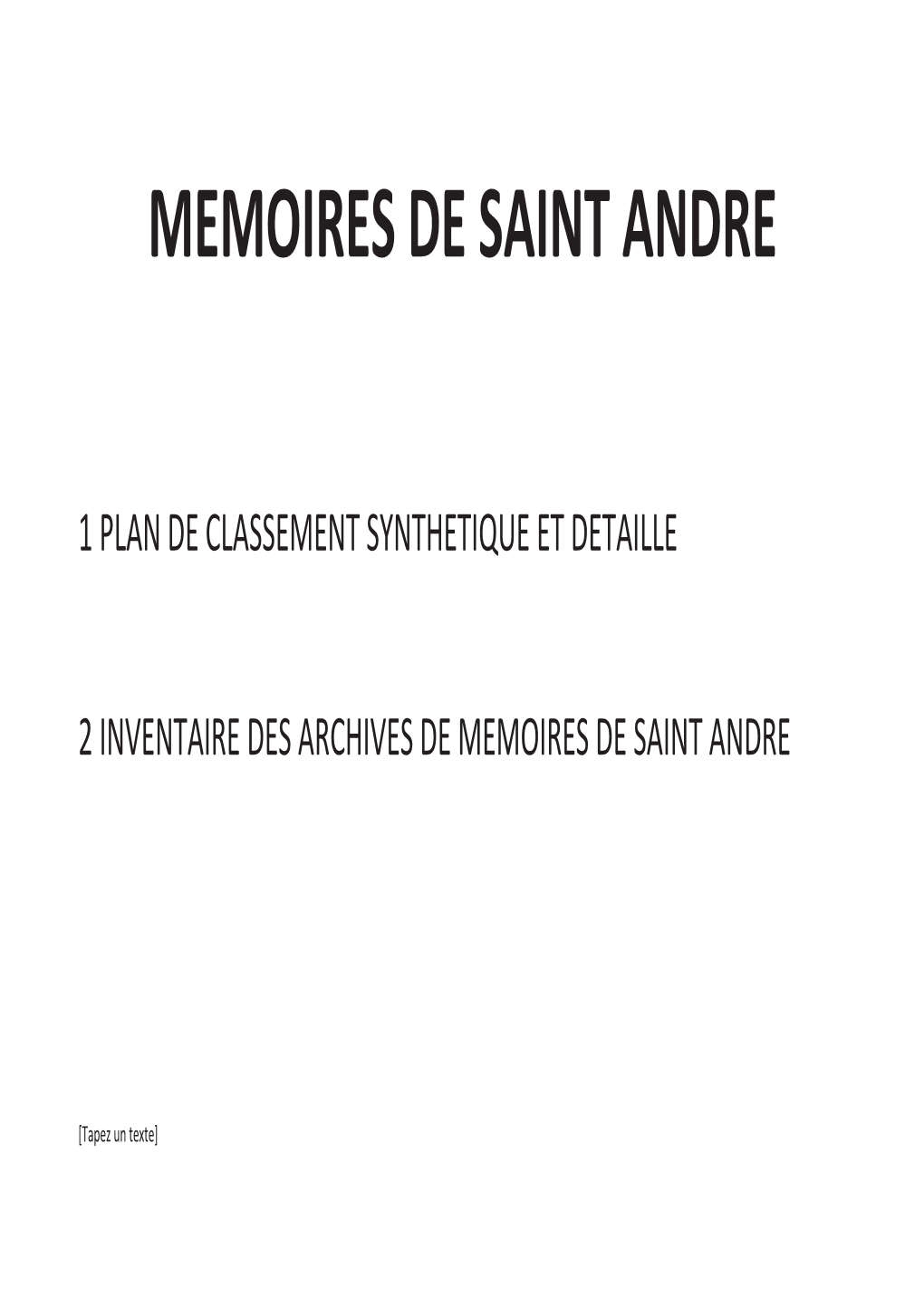 Memoires De Saint Andre Prehistoire - Paleolithique