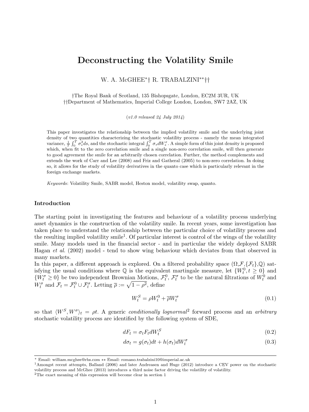 Deconstructing the Volatility Smile