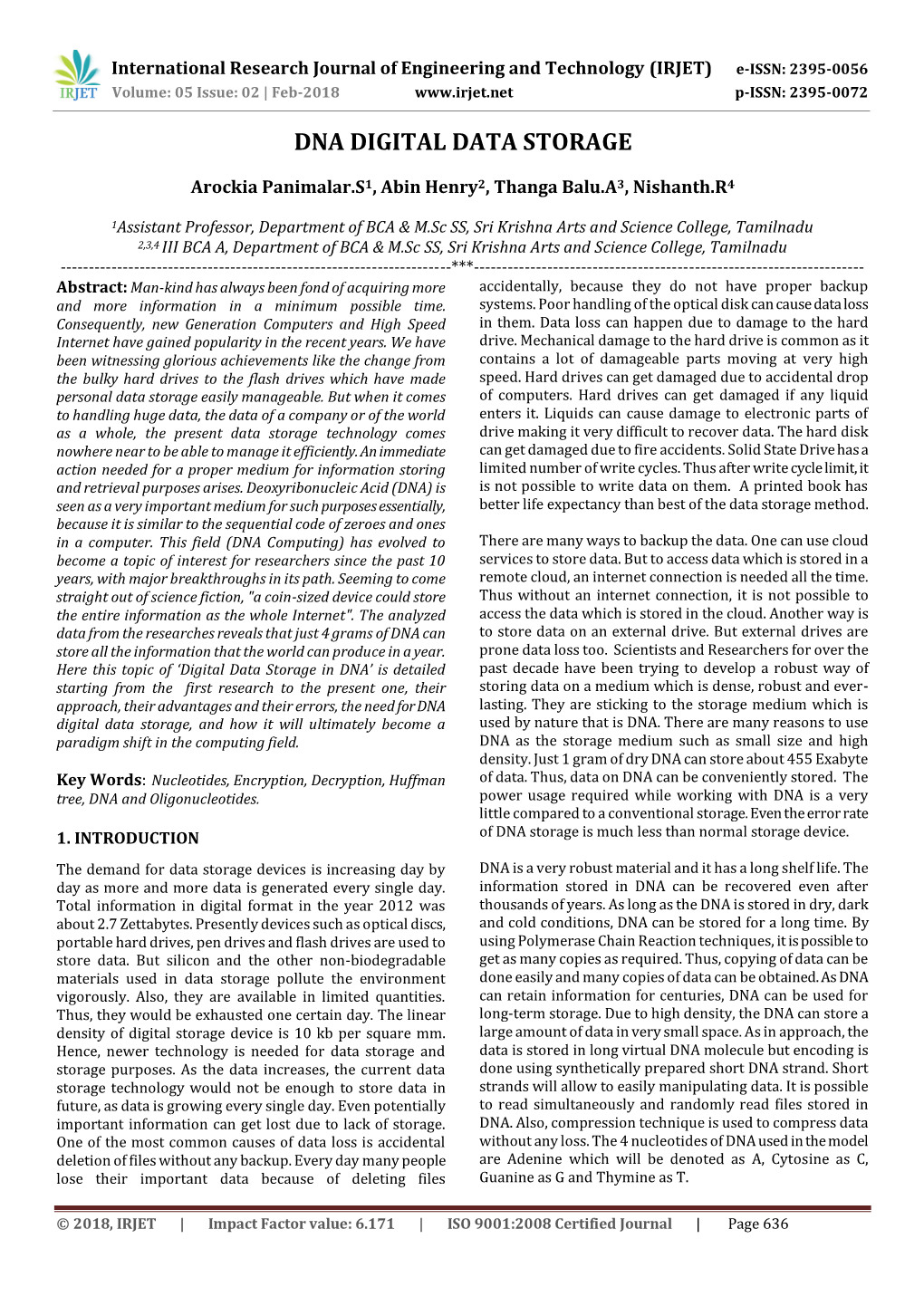 Dna Digital Data Storage