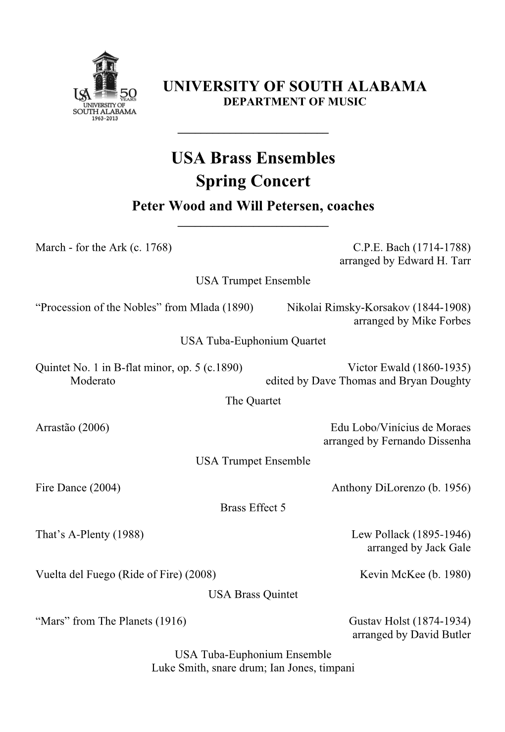 USA Brass Ensembles Spring Concert