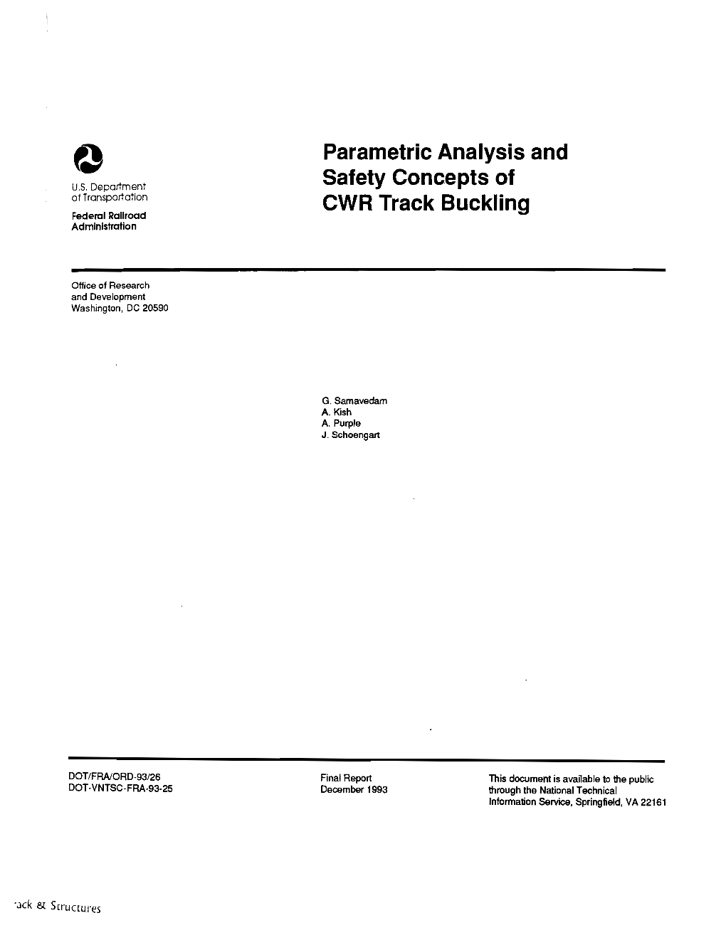 Parametric Analysis and Safety Concepts of CWR Track Buckling