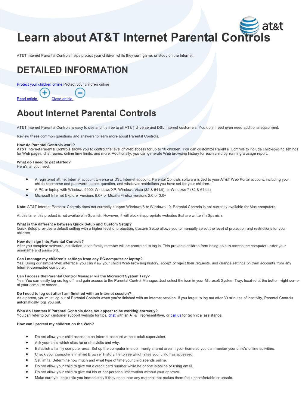 Learn About AT&T Internet Parental Controls