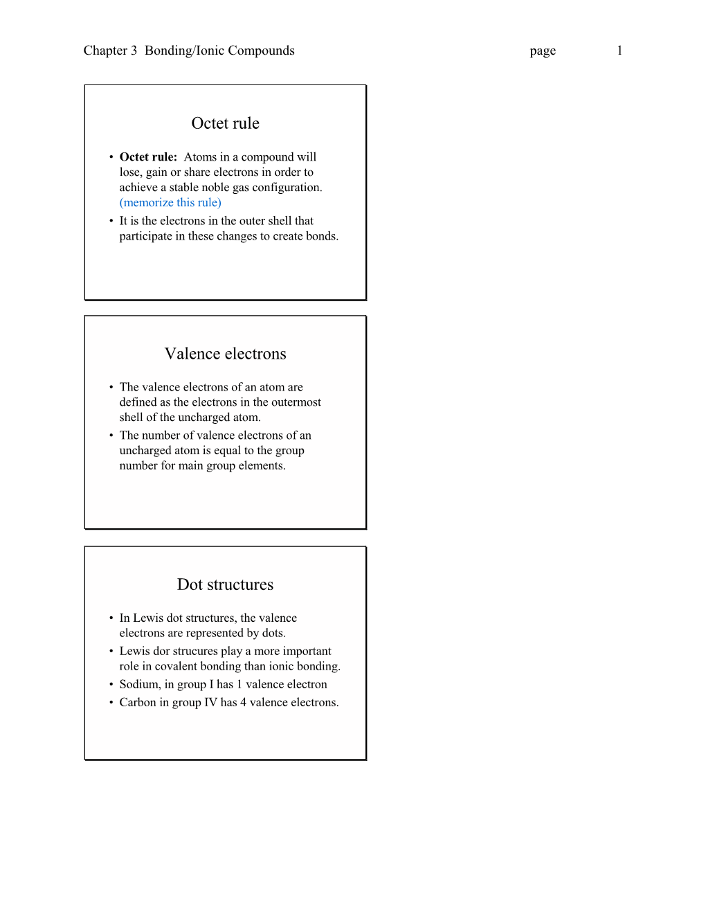 Octet Rule Valence Electrons Dot Structures