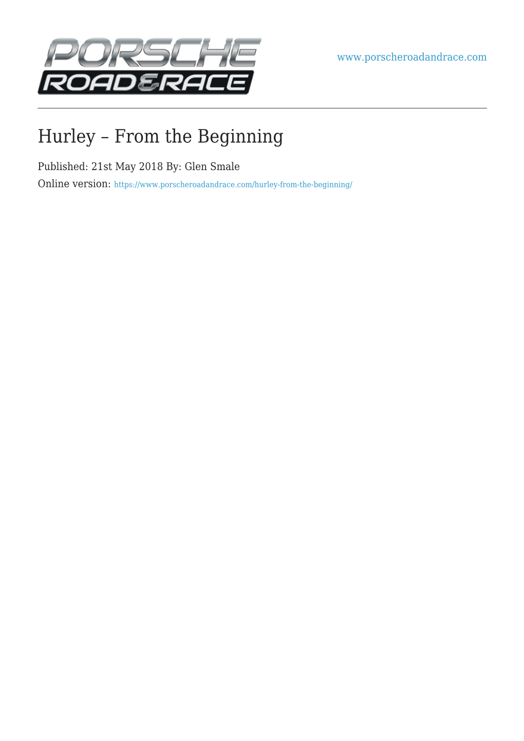 Hurley – from the Beginning
