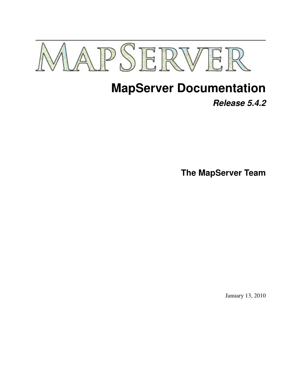 Mapserver Documentation Release 5.4.2