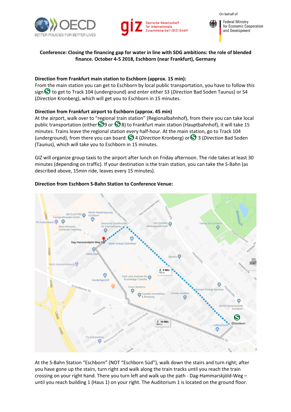 Logistical Note: Directions to Conference Venue